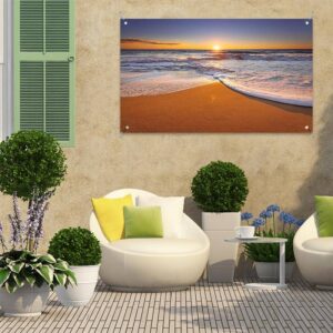 Tuinposter Zonsondergang aan kalme zee