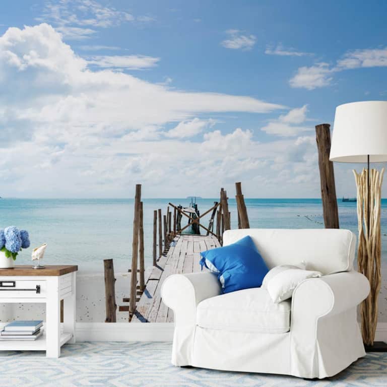 Fotobehang Steiger in tropische zee