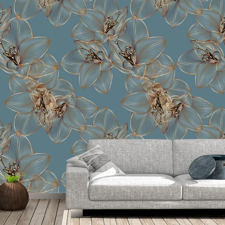 Fotobehang Grafische bloemen