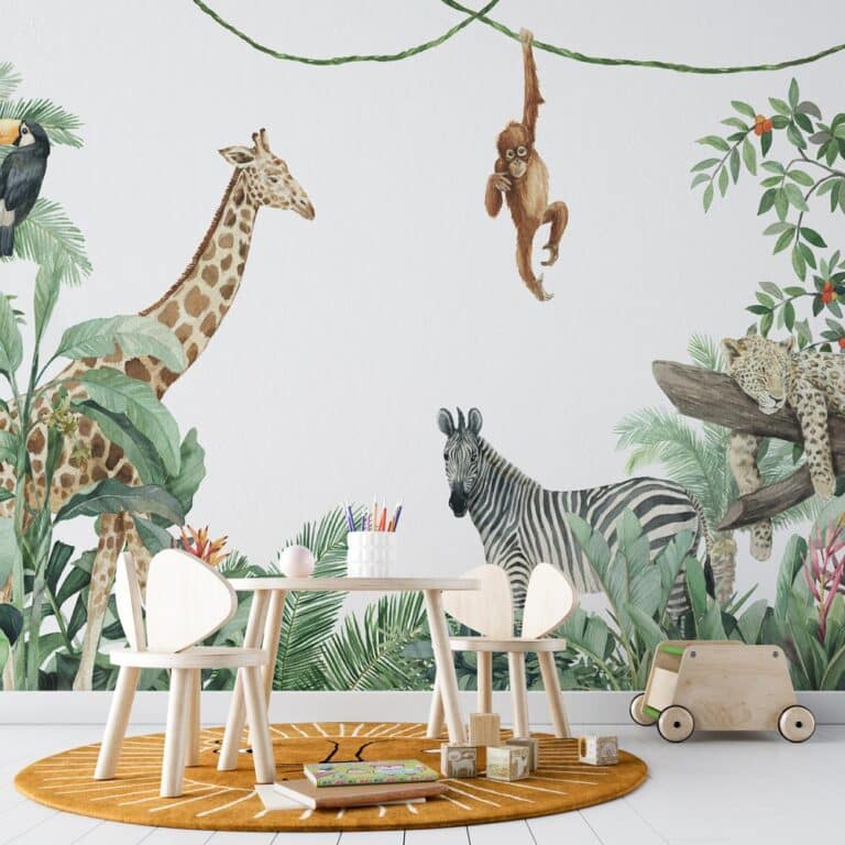 kinderbehang Gezellige jungle dieren