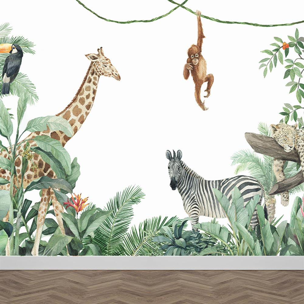 kinderbehang Gezellige jungle dieren