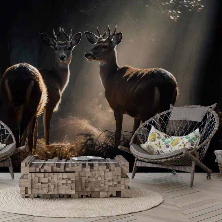 Fotobehang Hertjes in het donker