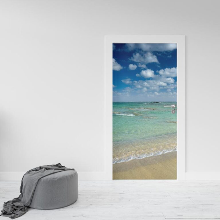 Deursticker Zomer aan het Mediterraanse strand