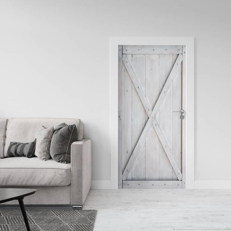 Deursticker Oude staldeur grijs