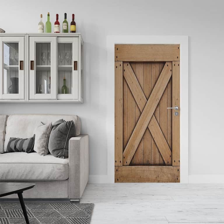 Deursticker Oude staldeur bruin