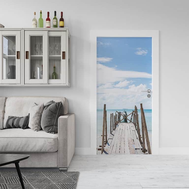 Deursticker Steiger in tropische zee