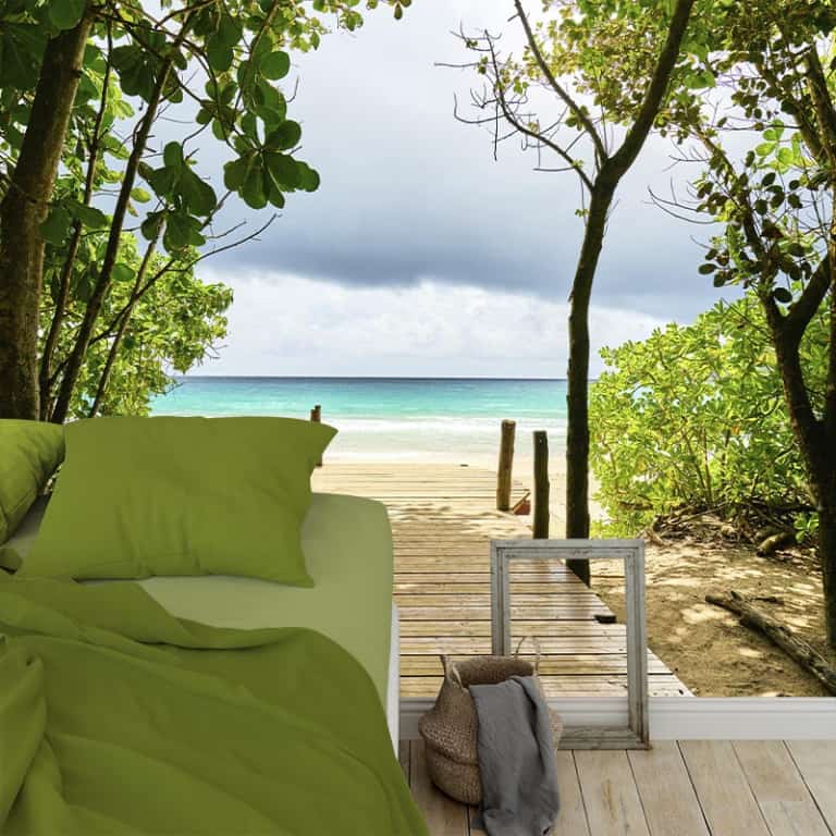 Fotobehang Steiger naar tropisch strand