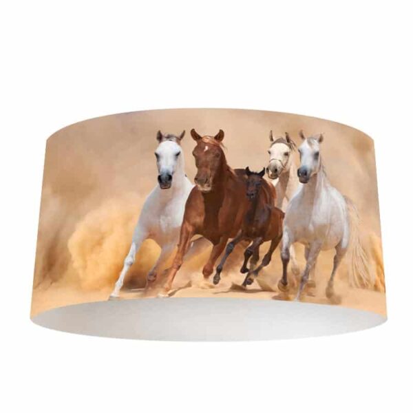 Lampenkap Galopperende paarden met veulen