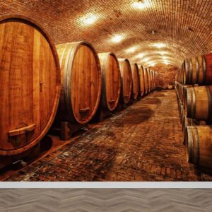 Fotobehang Wijnvaten in wijnkelder
