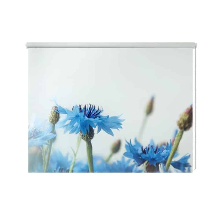 rolgordijn blauwe bloemen vintage