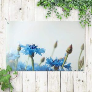 tuinposter blauwe bloemen vintage