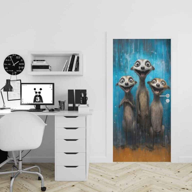 Deursticker Grappige stokstaartjes