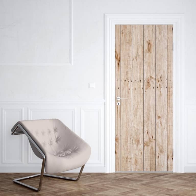 deursticker lichte houten planken