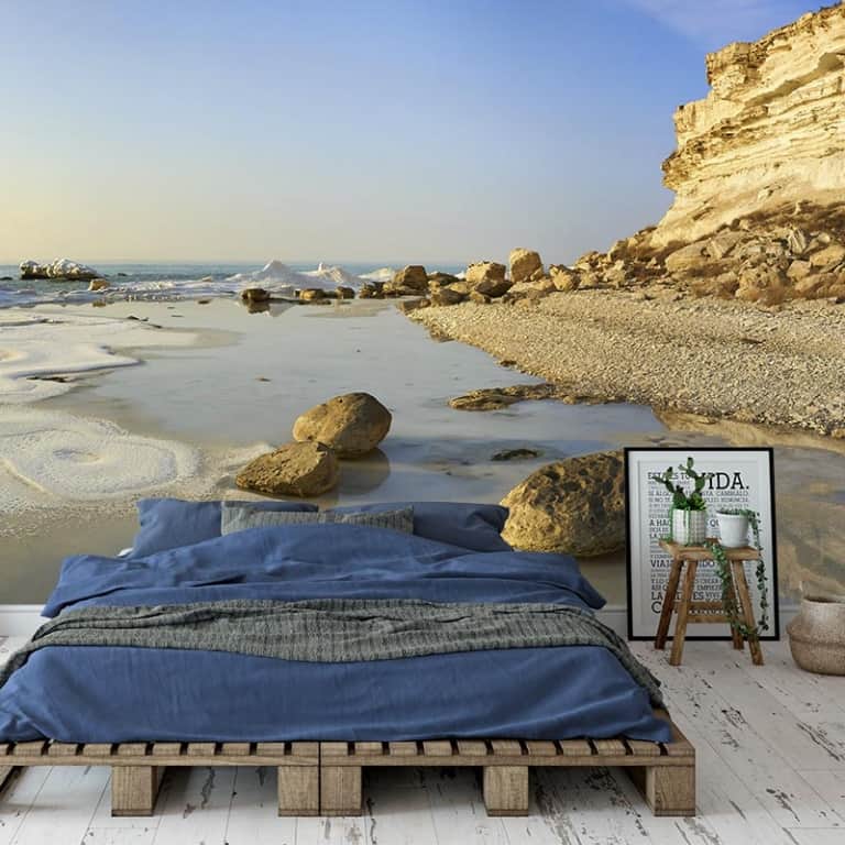 fotobehang rotsachtige kust