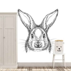 fotobehang getekend konijn