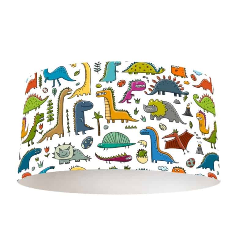 Lampenkap Dino patroon gekleurd