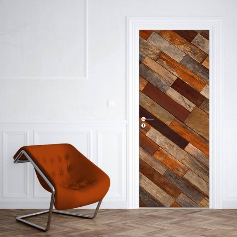 deursticker antiek hout patroon