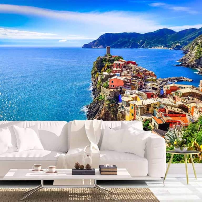 Fotobehang Cinque Terre aan zee