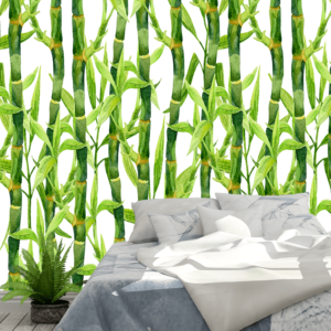 fotobehang bamboe in aquarel