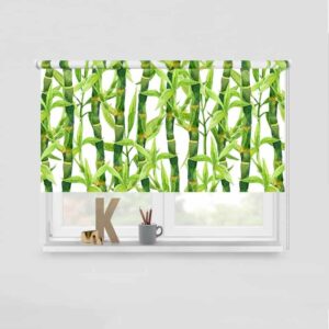 rolgordijn bamboe in aquarel