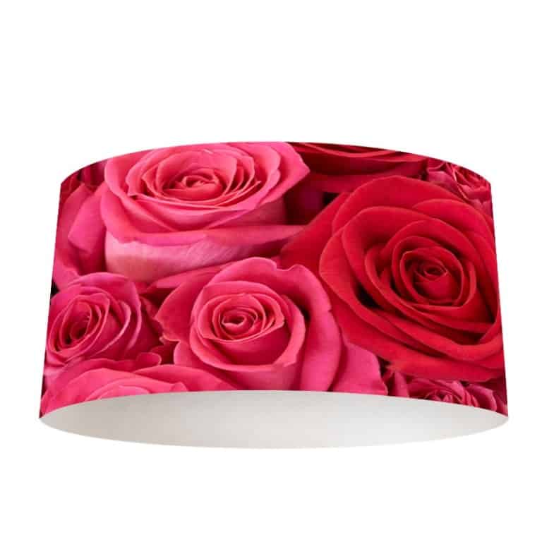 Lampenkap Roze en rode rozen
