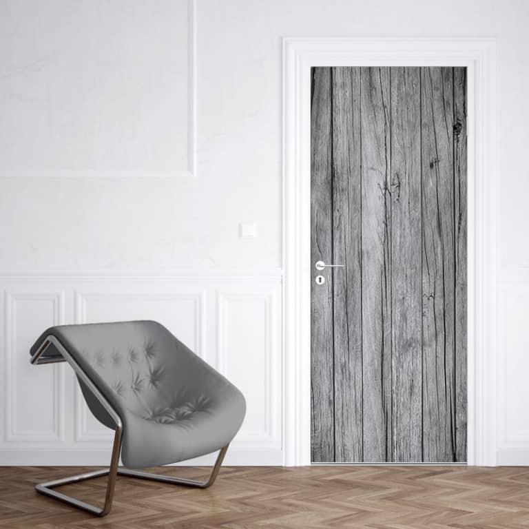 Deursticker Oude grijze houten planken