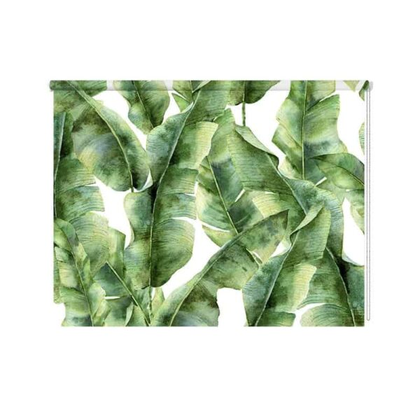 rolgordijn tropische bladeren patroon groen aquarel