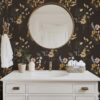 Badkamer behang Droogbloemen patroon