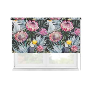 Rolgordijn Botanische jungle patroon kaketoe