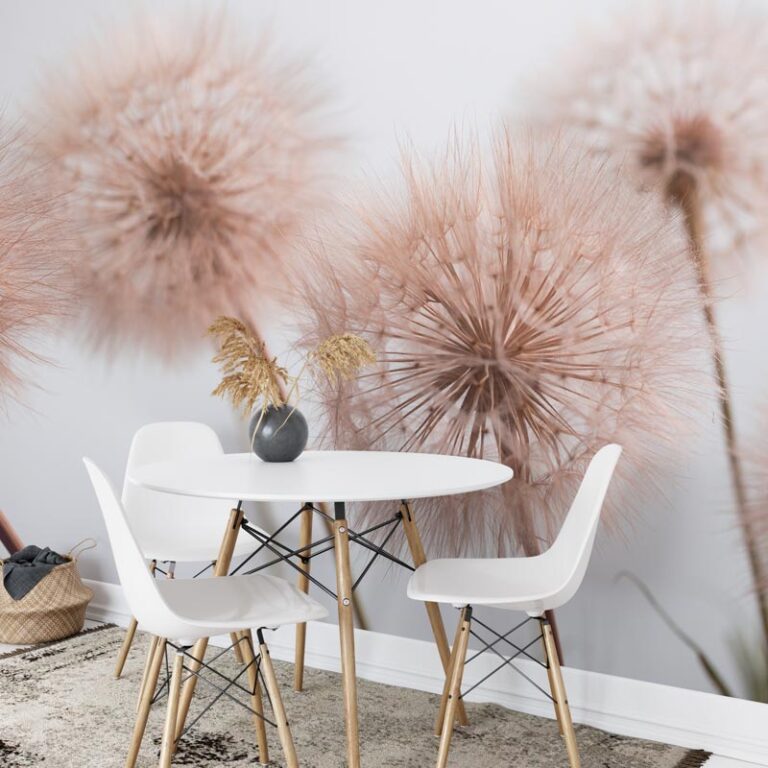 Fotobehang Paardenbloem in pastelkleuren