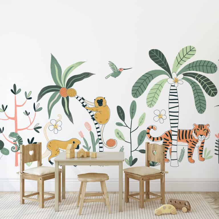 Fotobehang Jungle dieren tekening