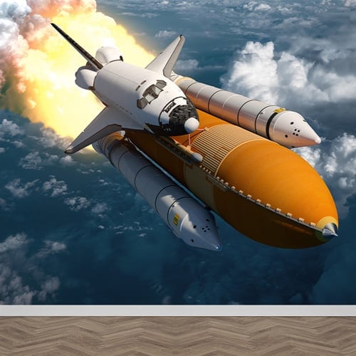 Fotobehang Space shuttle lancering