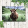 Tuinposter Schotse hooglander in weiland