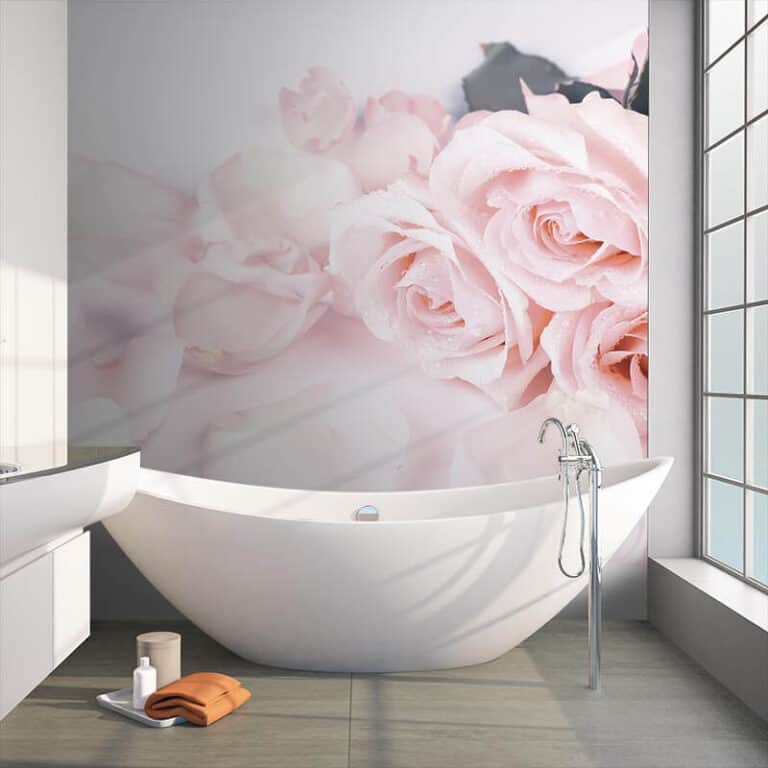 Fotobehang Lichtroze rozen