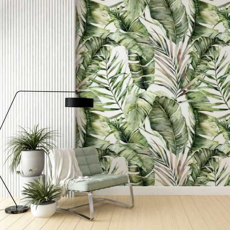 Fotobehang Bananen bladeren palmbladeren