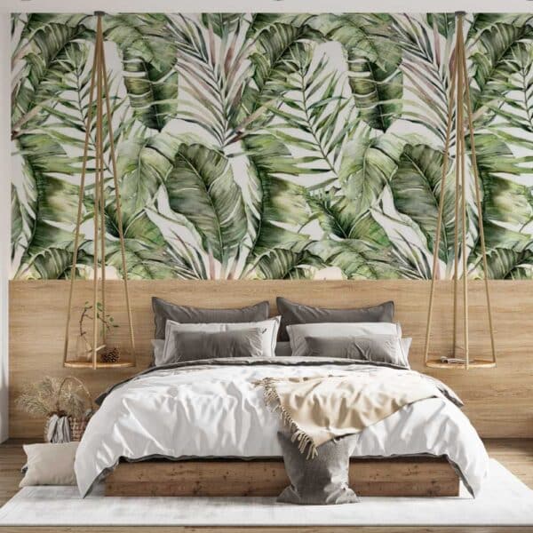 Fotobehang Bananen bladeren palmbladeren