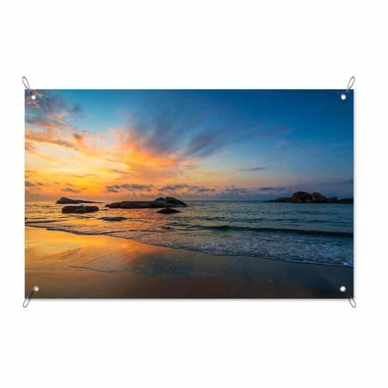 Tuinposter Zonsondergang aan kust
