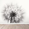 Fotobehang Paardenbloem grijs zwart wit