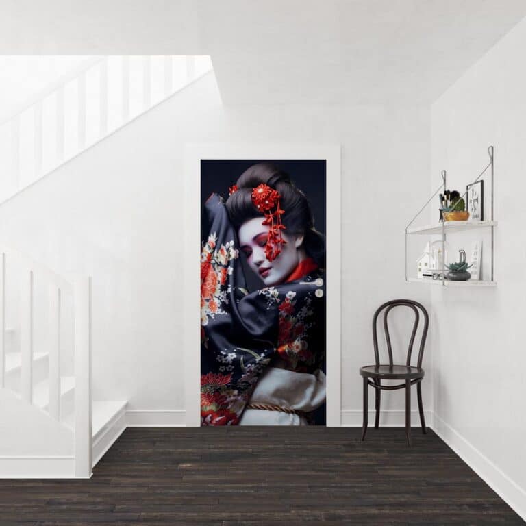 Deursticker Japanse geisha