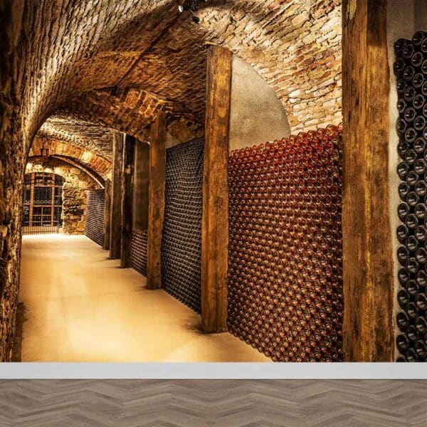 Fotobehang Wijnflessen wijnkelder