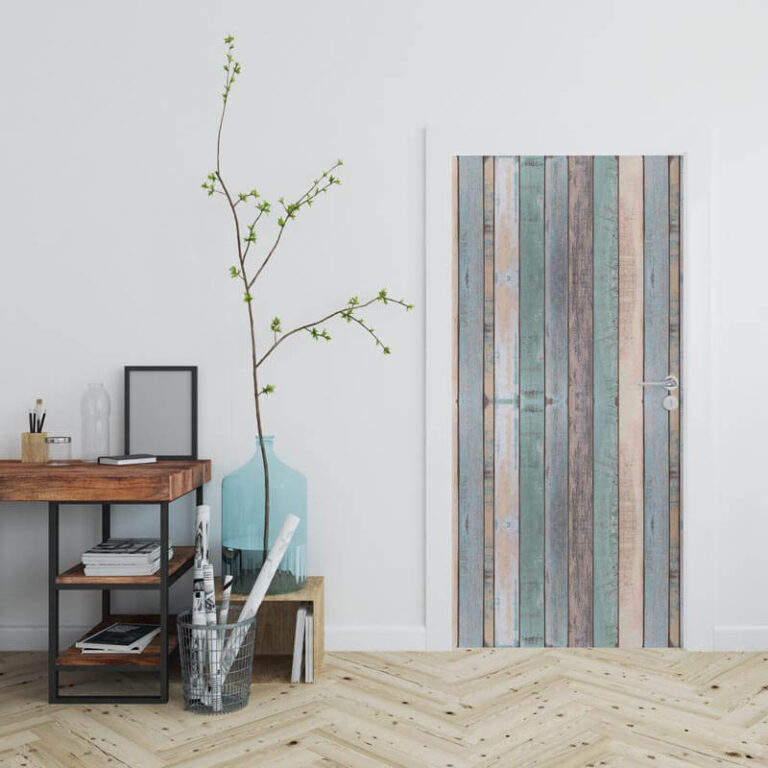 Deursticker Steigerhout gekleurd