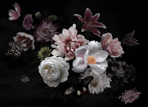 Fotobehang Stilleven van bloemen totaal beeld