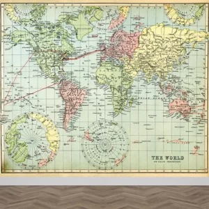 Fotobehang wereldkaart antiek
