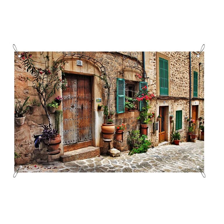 Tuinposter Gezellig Italiaans straatje