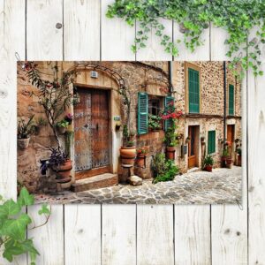 Tuinposter Gezellig Italiaans straatje