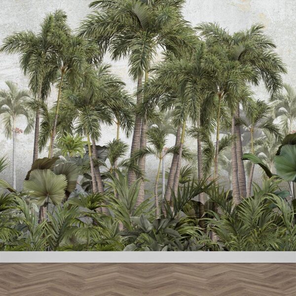 Fotobehang Jungle met palmbomen