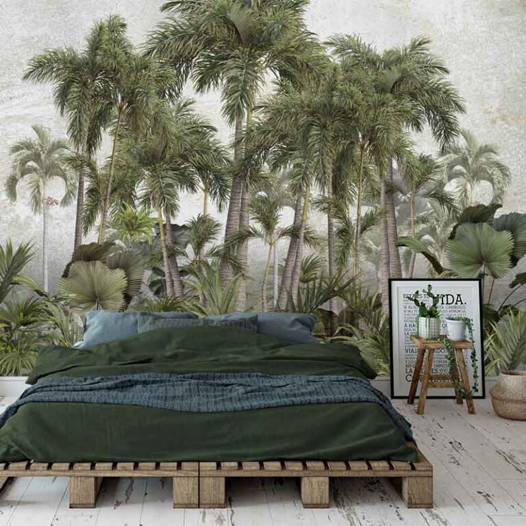 Fotobehang Jungle met palmbomen