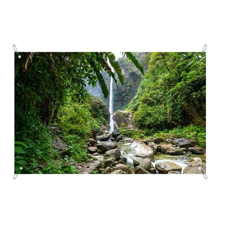 Tuinposter Jungle waterval