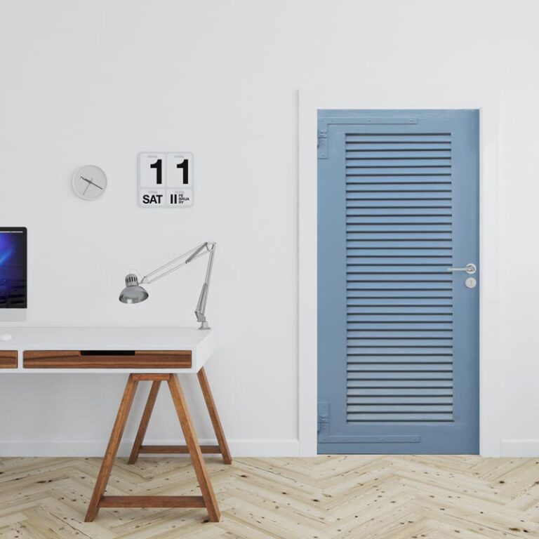 Deursticker Louvre blauw