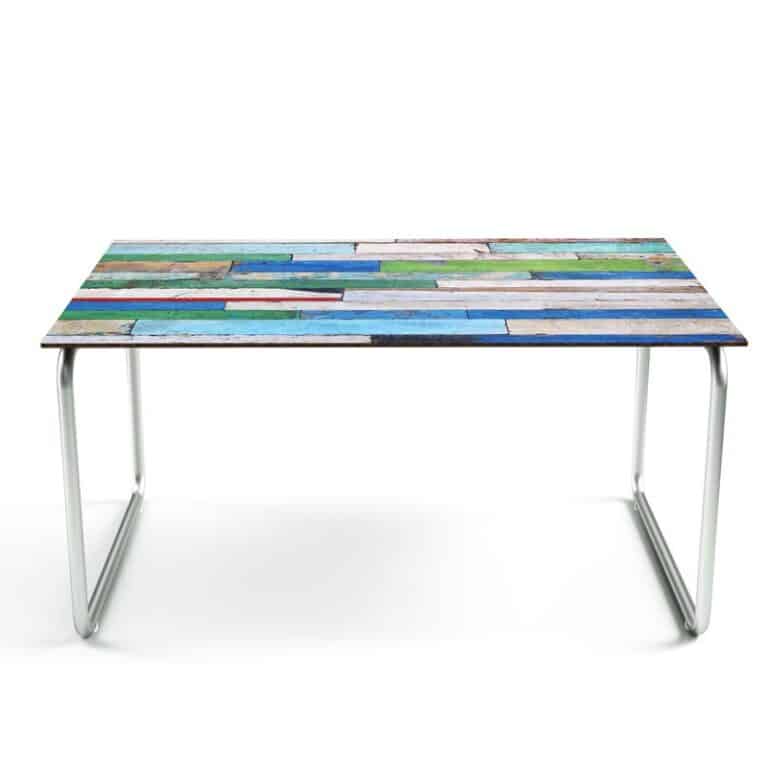 Tafelsticker Gekleurde houten planken